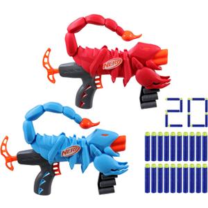 Wild Venompack, Includes 2 Easy Play Nerf Blasters, Scorpion Designs, 20 Nerf Elite Darts, Snake Toys, Ages 6+ 