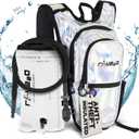 Rave Hydration Backpack Anti-Theft Festival Hydration Pack with 1.5L Leakproof TPU Bladder Slim, Insulated Water Pack with Secret Pockets & Breathable Back for Raves, Music Festivals, EDC