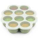 KeaBabies Silicone Food Freezer Trays with Lid, 2oz x 10 Pods Baby Food Storage Containers, Easy Puree Meal Prep, Breast Milk Silicone Freezer Molds, Dishwasher, Microwave Safe, BPAFree (Sage)