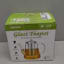 Glass Teapot, 1200ml (40oz) Tea Pot with Infuser for Loose Tea and Blooming Tea, Stovetop Safe Tea Kettle, Hand Crafted Borosilicate Glass Tea Maker with Scale Line, Tea Gift Set for Tea Lovers