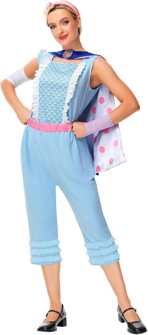 Deerose Halloween Blue Costume Shepherdess Cosplay Set (Large)