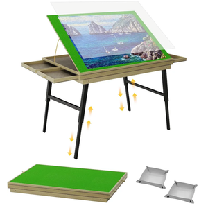 Large Puzzle Board & Puzzle Table with Folding Legs and Drawers 36″ × 26″ Tilt Tabletop for 1500 Piece Puzzle Board, Portable Ergonomic Puzzle Table for Family Bonding & Cognitive Therapy Large Puzzle Board & Puzzle Table with Folding Legs and Drawers 36″ × 26″ Tilt Tabletop for 1500 Piece Puzzle Board, Portable Ergonomic Puzzle Table for Family Bonding & Cognitive Therapy