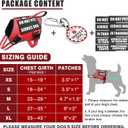 Service Dog Vest Harness+ID Tag+10 Patches,Metal Serivce Dog Tag&Reflective Emotional Support Dog Vest with Handle for Medium Dogs,Easy Put On/Off for Training/Walking/Everyday Red M