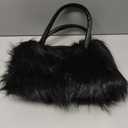 QMFUR Women's Shoulder Handbags Furry Fluffy Fuzzy Faux Fur Tote Bag Satchel Handles Handbag
