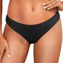 Tempt Me Women Low Rise Bikini Bottoms - Moderate Coverage Bathing Suit Bottoms Low Waisted Swimsuit Bottoms Brief 2025, XX-Large, Black