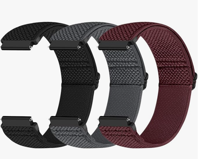 Runostrich Quick Release Nylon Watch Band - Choice of Width - 24mm Elastic Watch Straps Adjustable Stretchy Solo Loop Sport Nylon Replacement Wristband for Women Men, 5.5 inches