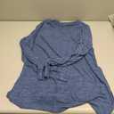 JomeDesign Long Sleeve Shirts for Women Crew Neck Sweatshirts Lightweight Sweaters Side Split Loose Casual Blouses (Medium, Blue)