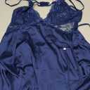 Avidlove Women Lingerie Satin Nightgown Sleepwear V Neck Silk Lace Chemise Mini Teddy, XXL