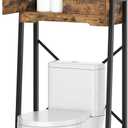 YATINEY Over The Toilet Storage Cabinet, Freestanding Above The Toilet Storage Cabinet, Over The Toilet Storage Rack with X-Shaped Back Support, for Bathroom, Laundry, Rustic Brown and Black TR04BR, 23.6"L x 9.0"W x 48.4"H