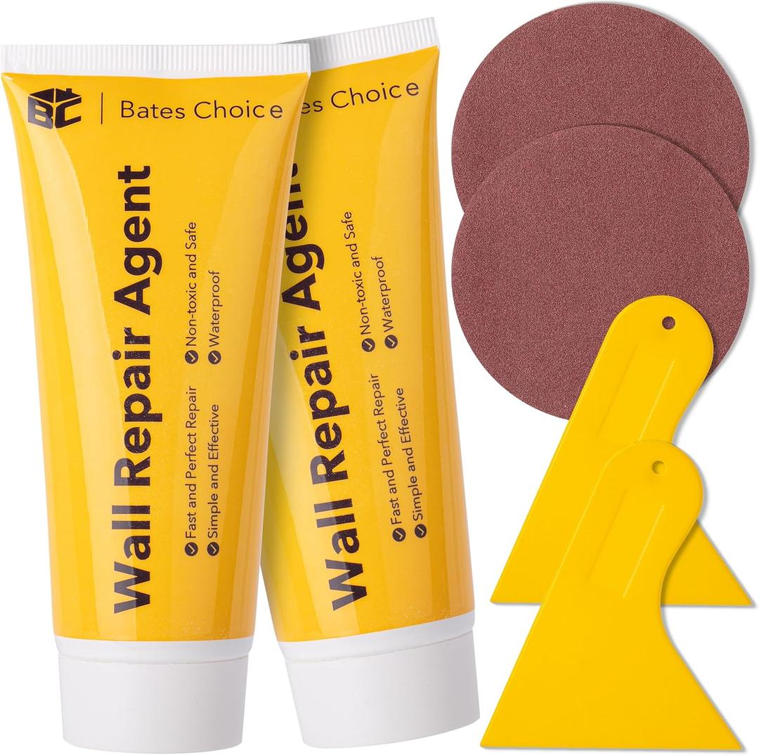 Bates- Drywall Repair Kit, 2 pcs of Wall Spackle Repair Paste(120g Each), Drywall Patch Kit, Spackle for Drywall Hole Filler, Wall Putty Hole Repair, Hole Filler Putty for Walls