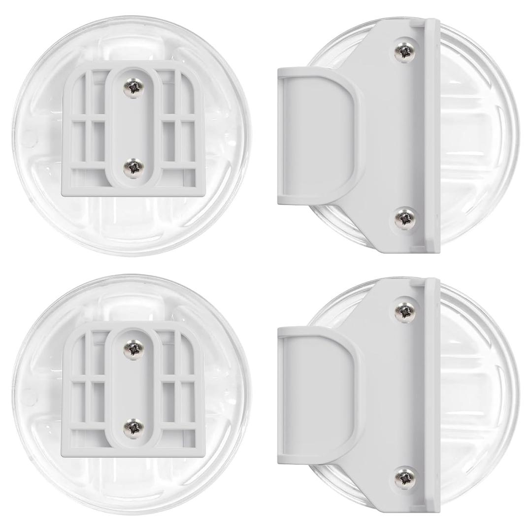 HAMOPY Auto-Lock Retractable Baby Gate Replacement Free-Punch Parts, Original Hardware Set (Including 2 x Latches + 2 x Brackets) Only Fit 55&71 Auto-Lock Baby Gate(White)
