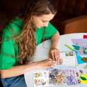 2 x MARCADORUS Scrapbook Sticker, 20 Sheets Flower Stickers, Journaling Stickers Featuring Windmills, Stamps, Cars, for Journals, Planners, Collage, Scrapbook Supplies for Holidays and Special Occasions. (5.7 x 8.2 Inch, 20 Sheets, Romantic Purple)