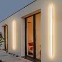Long Outdoor Wall Lights Modern Exterior Lighting Fixtures for House, LED Linear Outdoor Wall Sconces Lighting for Porch Patio Garage Door Yard Indoor, Waterproof, 2 Pack