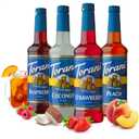 Torani Sugar Free Flavored Drink Syrup Soda Flavors Variety Pack, Raspberry, Coconut, Strawberry & Peach, 25.4 fl oz, (Set of 4) (EXP 05/30/28)