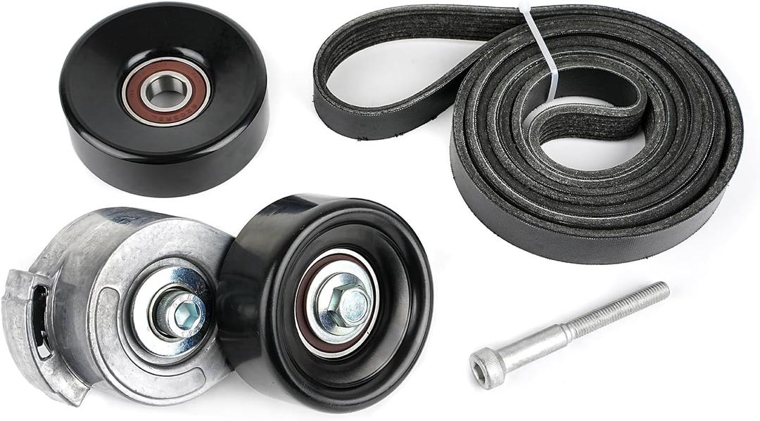 Tykick Serpentine Belt Tensioner Idler Pulley Drive Kit for Ford Ranger Mazda B3000 3.0L V6 1997-2006 Replaces 90K-38385A 38114 49385 38385 3L5Z6B209AA F2TZ6B209B 38001 12552361 6PK2243,K060882
