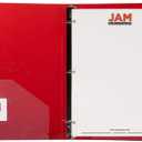 JAM PAPER Plastic 1 inch Binders - Assorted 3 Ring Binders (Red, Blue, Green & Orange) - 4/Pack
