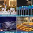 100ft Outdoor Rope Light, IP68 Waterproof 25 Color Changing String Lights with 149 Modes, Warm White & RGB LED Multicolor Twinkle Fairy Tube Lights for Indoor & Outside Railing, Balcony, Patio Decor