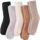 ANTSANG Fuzzy Socks for Women Men Slipper Fluffy Cozy Warm Winter Thick Plush Crew Socks 5 Pairs