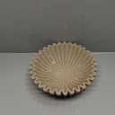10" Large Decorative Bowl decor, Scalloped Bowls for Modern Home Decor,Ruffle Decor,Stylish Key Bowl for Entry Table,Decorative Fruit Bowl for Kitchen Counter,Artificial Stone Beige