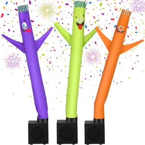Poen 3 Pcs Mini Inflatable Tube Man White Elephant Gift Funny Gag Birthday Wacky Waving Inflatable Guy with Blower Desktop Mini Dancer Gift for Women Party Decoration(Funny)