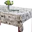 Bringsine Rectangular Cotton Linen World Map Washable Tablecloth Vintage Rectangle Dinner Picnic Table Cloth Home Decoration Rectangle/Oblong, 55 x 71 Inch