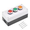 uxcell Push Button Switch Box Momentary NO NC Red Green Yellow Switch 415V 10A