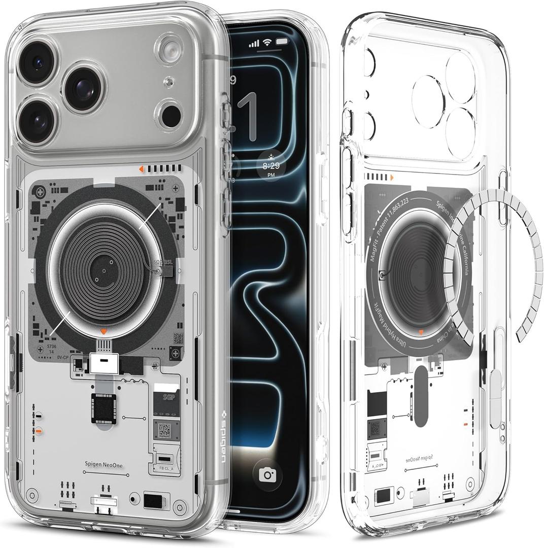Spigen Ultra Hybrid MagFit Direct Digital Printing Case for iPhone 17 Pro Max [Custom Design][Compatible with Magsafe] - Neo One (DDP NO Black)