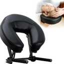 Massage Headrest for Bed Face Cradle, Adjustable Massage Attachment for Mattress, Portable Massage Head Rest for Mattress, Face Down Pillow After Eye Surgery (Black Cropped)