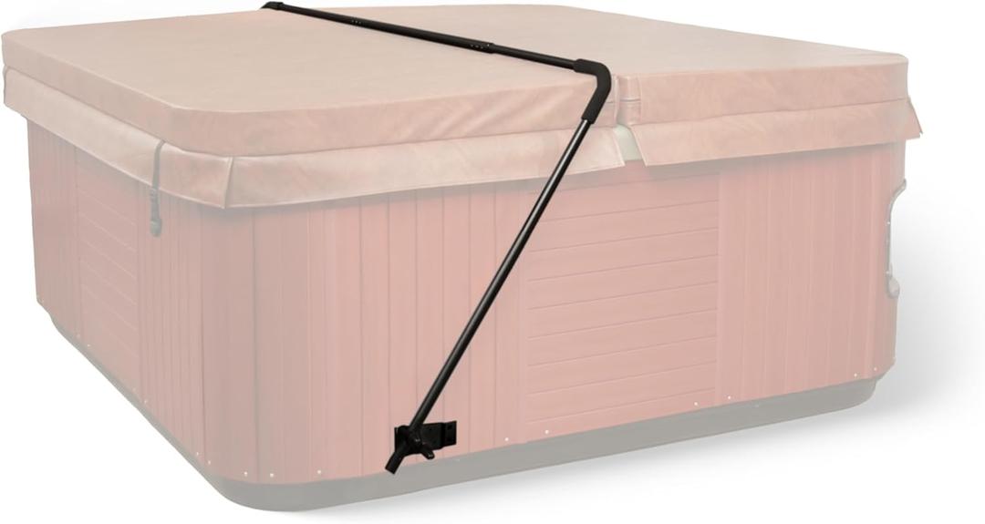 HEATWAVE Low Mount Spa Cover Lift Compatible with Rectangular/Square Spas up to 8 ft Wide Easy to Use Hot Tub Cover Lifter with Durable Power Coated Steel & Adjustable Spacers - Black