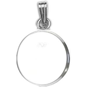 925 Sterling Silver Bezel Tray Pendant Bezel Cups fit 16mm Round Cabochons Setting for Necklace Jewelry Making