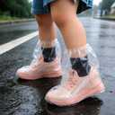 20PCS (10 Pairs) Kids Waterproof Shoe Covers for Rain, Non-Slip Disposable Plastic Shoe Ponchos Boot Covers Waterproof, Clear Heavy Duty Rain Shoe Covers for Men and Women