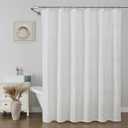 Boho Shower Curtain with Hooks, White Sheer Shower Curtain Set, Vintage Farmhouse Curtains - Waterproof Bathroom Decor for Home and Apartment, 12 Plastic Hooks Included, 72Wx72L, Sun Flower