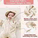AiWMGL Newborn Baby Bear Outfit With Fold-Over Mittens and Footies Girls Boys Winter Fleece Clothes Hooded Romper Snowsuit