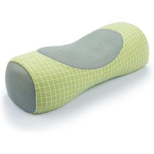 Buckwheat Neck Roll Pillow for Sleeping, 5''x16'' Small Lumbar Roll Pillow for Stiff Pain Relief, Neck Support Back Pain Relax Bolster Pillow with Breathable Plaid Pillow Covers (Green)
