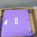 Foldable Utility Cart Folding Portable Rolling Crate Handcart with Durable Heavy Duty Plastic Telescoping Handle Collapsible 4 Rotate Wheels for Travel Shopping Moving Luggage Office Use (Purple)
