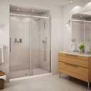 MAAX 138997-900-084-000 Halo Frameless Slider Alcove Shower Door with Clear Glass, Chrome