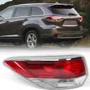 Huray Left Outer Tail Light for Toyota Highlander 2014-2016 Driver Side Taillight Lamp Assembly Replacement for TO2804120 815600E100
