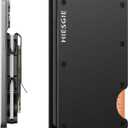 Compatible with MagSafe Wallet, Slim Wallet for Men with Money Clip, Rfid Blocking Metal Card Holder, Minimalist Magnetic Wallet Compatible with iPhone 16/15/14/13/12 Series - Classic Black