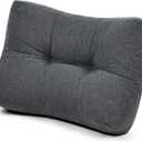 Shinnwa Lumbar Support Pillow for Office Chair, Memory Foam Back Support Pillow for Back Pain Relief, Car, Chair and Couch, 17.5 x 11.5 x 5.5in, Charcoal (Black)