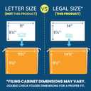 25 Blue Summit Supplies Legal Size Hanging File Folders - Assorted Colors, 2" Expansion, Legal Hanging File Folders for Filing Cabinet, 9.5" x 14.75", 11PT Paper Stock with Tabs and Inserts Included