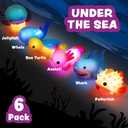 Tub Works® Under the Sea™ Light Up Bath Toys, 6 Pack | Water-Activated Light Up Toys Flash & Change Color | Easy-Grip Baby & Toddler Bath Toys | Sensory Bathtub Toys with Bath Lights for Kids Bath