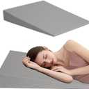 Bed Wedge Pillow Triangle Belt Foam for, Knee, Small Leg, Reading, Maternity (Grey)