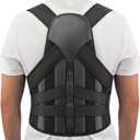 Back Brace Posture Corrector for Women and Men Comfortable Upper Support (Black, XXL)