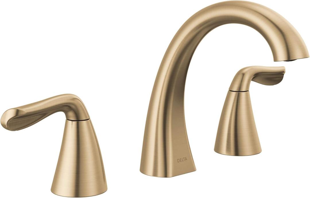 Delta 35840LF-CZ Arvo Bathroom Faucet, Champagne Bronze, Two Handle Widespread Bathroom Faucet In Champagne Bronze