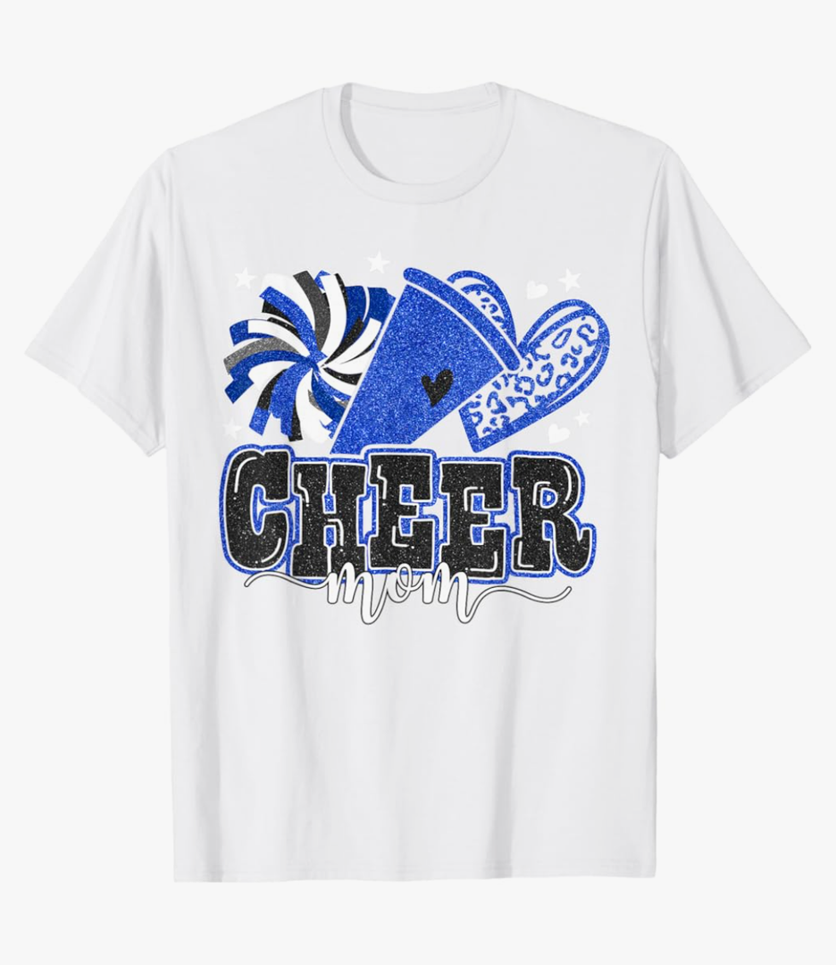 Cheer Mom Blue Cheerleader Game Day Cheer Mama Football T-Shirt
L