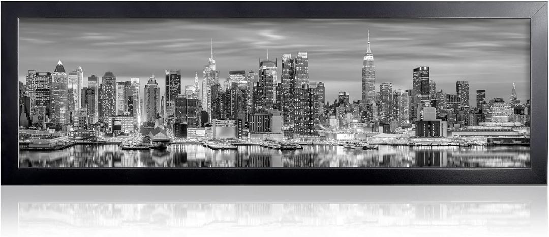 Giverny 12x36 Picture Frames Black 1 Pack, Wood 12x36 Panoramic Picture Frame for Wall Mounting, Simple and Classic Style Suitable for Decorating Houses, Offices, Hotels
