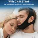 Forzacx Anti Snore Chin Strap - Breathable Chin Strap Snoring Solution, Effectively Reduce Snoring, Non-Stick Hair, Don't Fade - Black