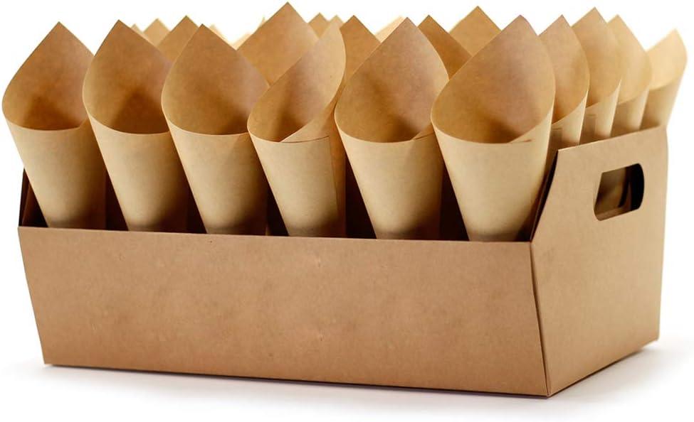 Wedding Confetti Cone Stand Box - 30pieces of Cone Papers and 30Holes for 30 Confetti Cones box (blank kraft, 1)
