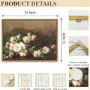 LANCHI95 Framed Canvas Wall Art Vintage Decor, Classical Oil Painting Canvas Prints Champ fleuri, Vintage Wall Art for Home Room Bathroom Decor (Flower 1, 12x16 inch)