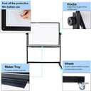 XIWODE 36x60 Large Magnetic Dry Erase Whiteboard with Stand - Double-Sided Freestanding Rolling Board, Flippable Design for Writing & Display, Black Frame for Office, Classroom, Home, Presentations (Type AFG 60"X 36" (150 X 90 cm))